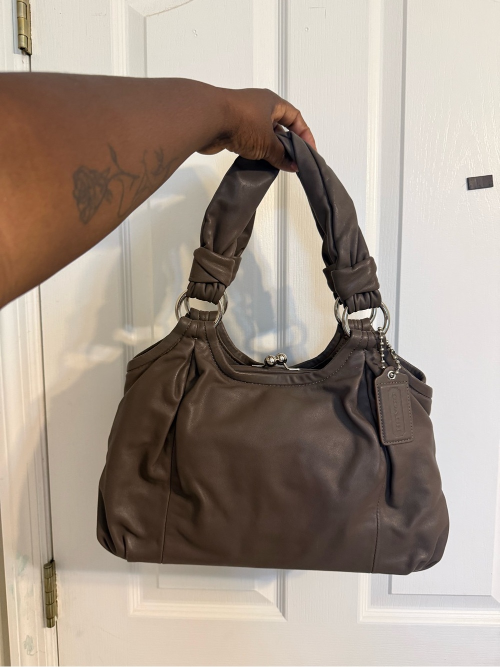 Coach Grey kisslock hobo Bag